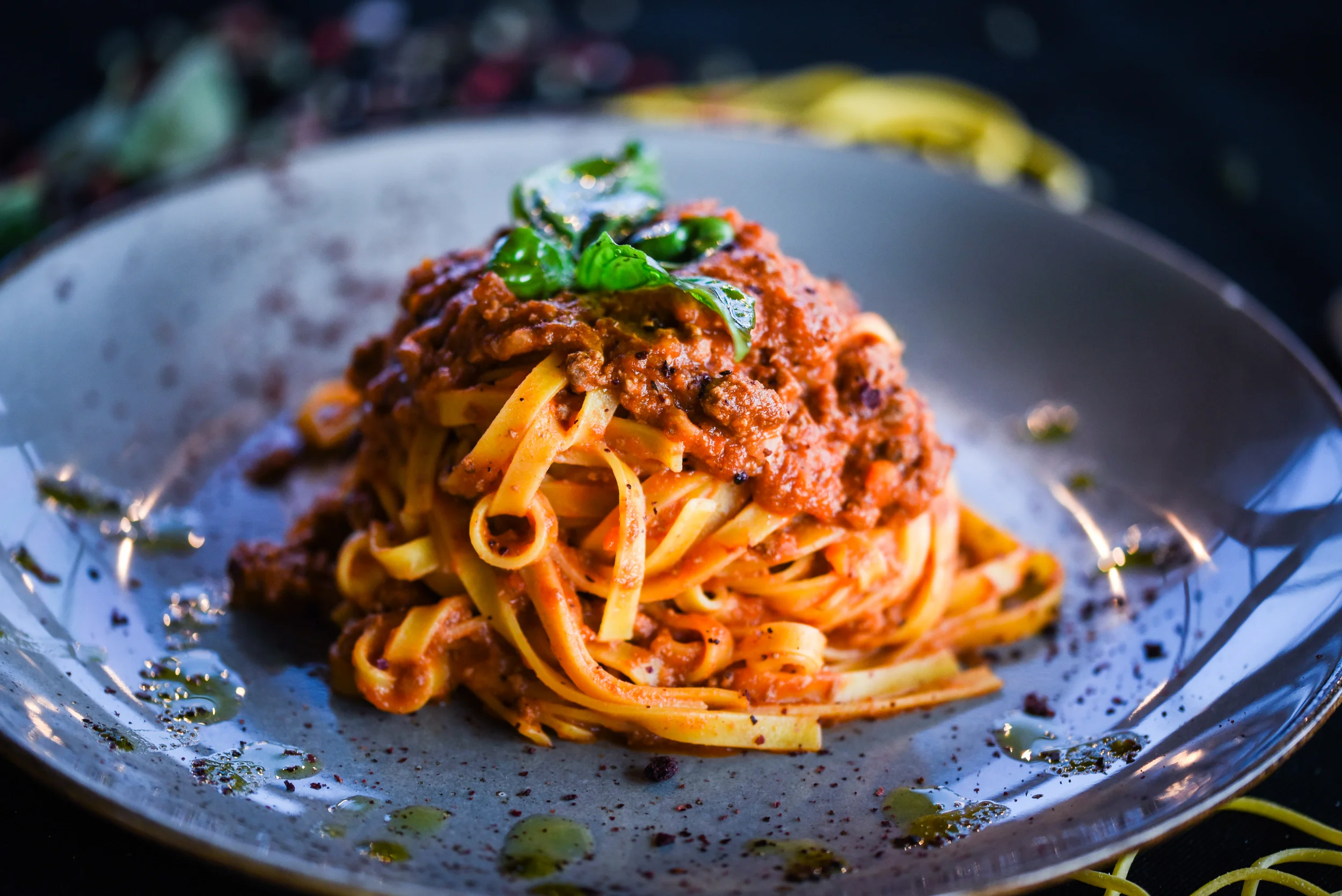 Plate of red sauce pasta